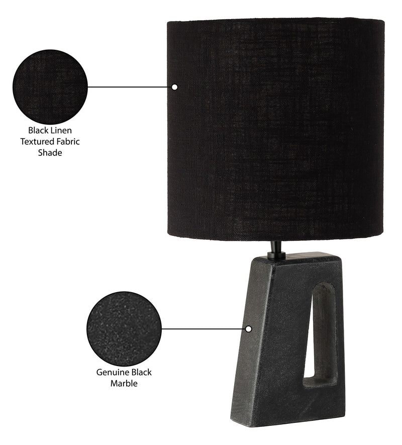 Vellum - Genuine Marble Base And Linen Textured Fabric Shade Table Lamp