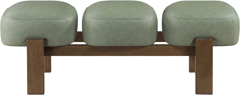 Woodcrest - Vegan Leather Upholstered Bench - Painted Brown Walnut Base