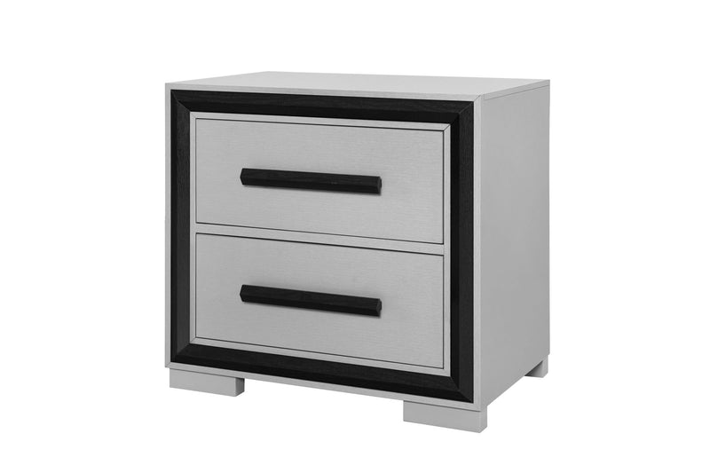 Amelia - 5 Piece Full Bedroom Set With LED, Cooler And Speaker - Black / Gray