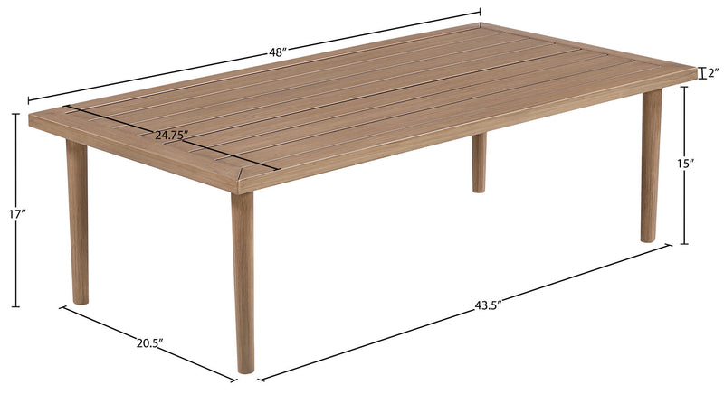 Laguna - Aluminum Outdoor Patio Coffee Table - Natural