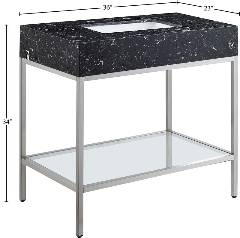Marmo - Engineered Marble Bathroom Vanity With Chrome Base