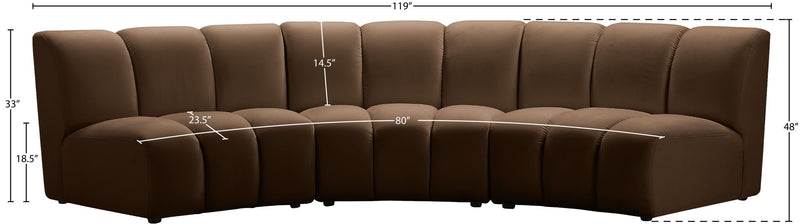 Infinity - 3 Piece Modular Sectional - Brown