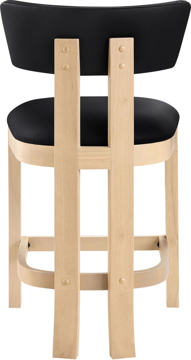 Lavrin - Vegan Leather Counter Stool (Set of 2) - Natural Base