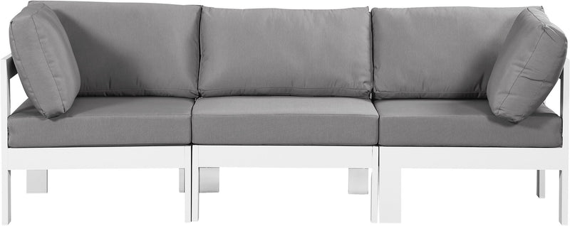 Nizuc - Outdoor Patio 3 Seat Modular Sofa With White Frame