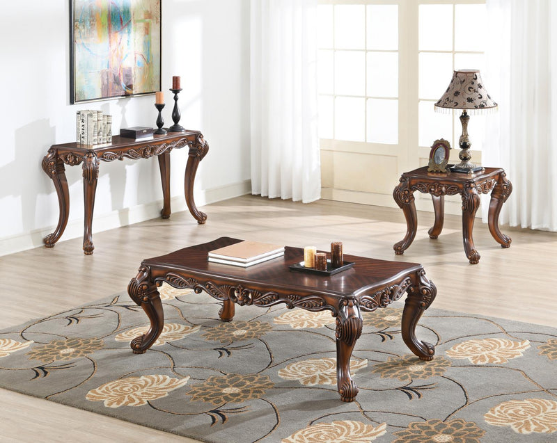 T204 - Coffee Table & 2 End Tables - Dark Brown