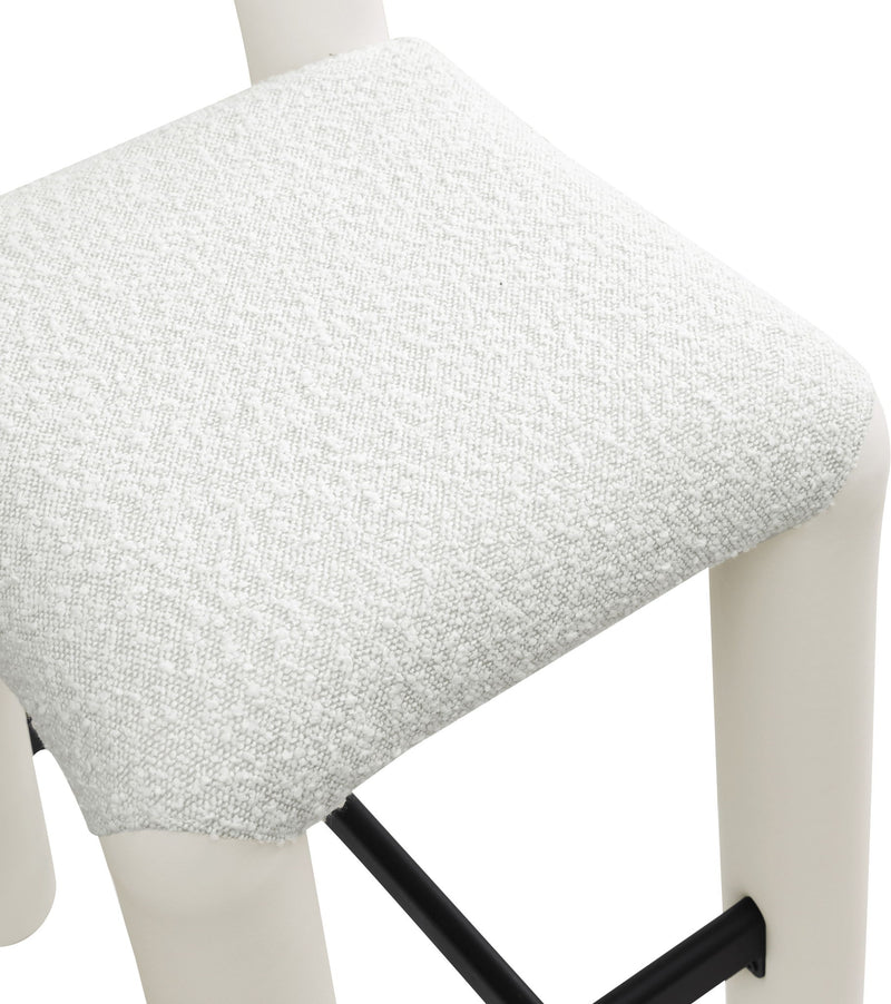 Amari - Vegan Leather and Boucle Fabric Stool