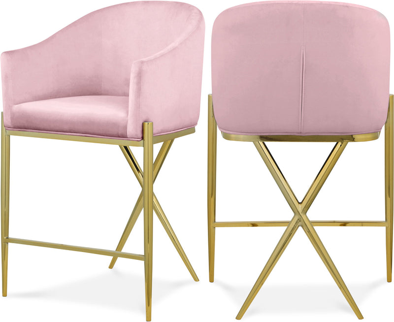 Xavier - Counter Stool with Gold Legs