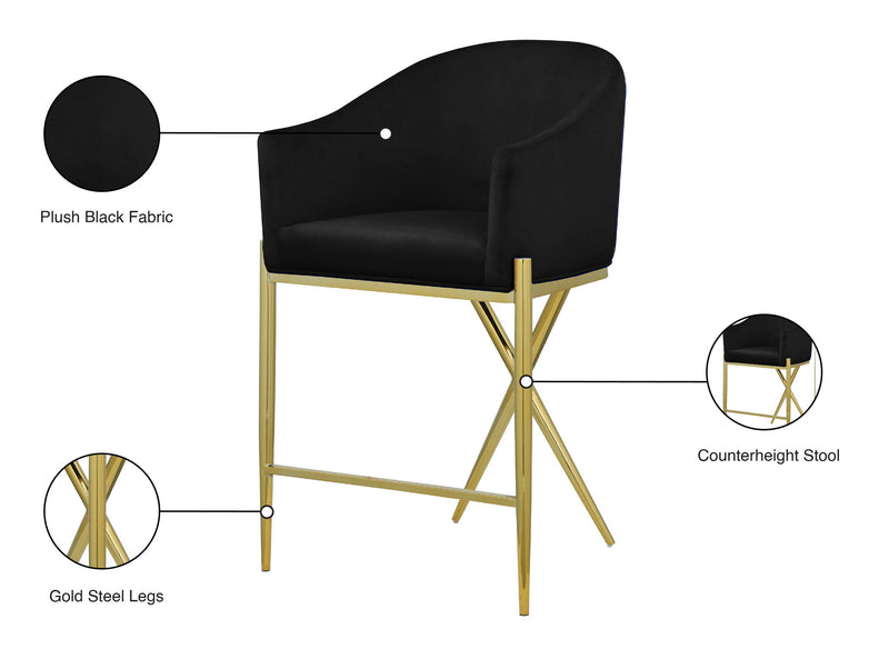 Xavier - Counter Stool with Gold Legs