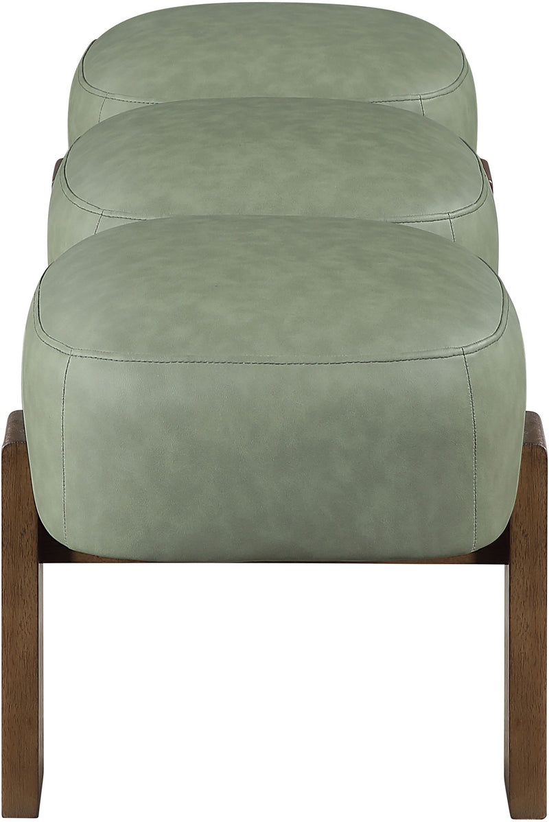 Woodcrest - Vegan Leather Upholstered Bench - Painted Brown Walnut Base