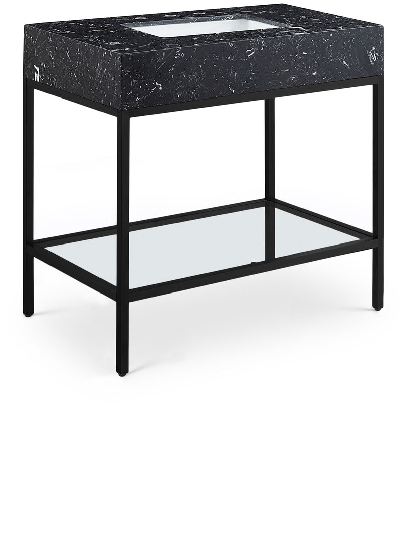Marmo - Engineered Marble Bathroom Vanity With Black Base