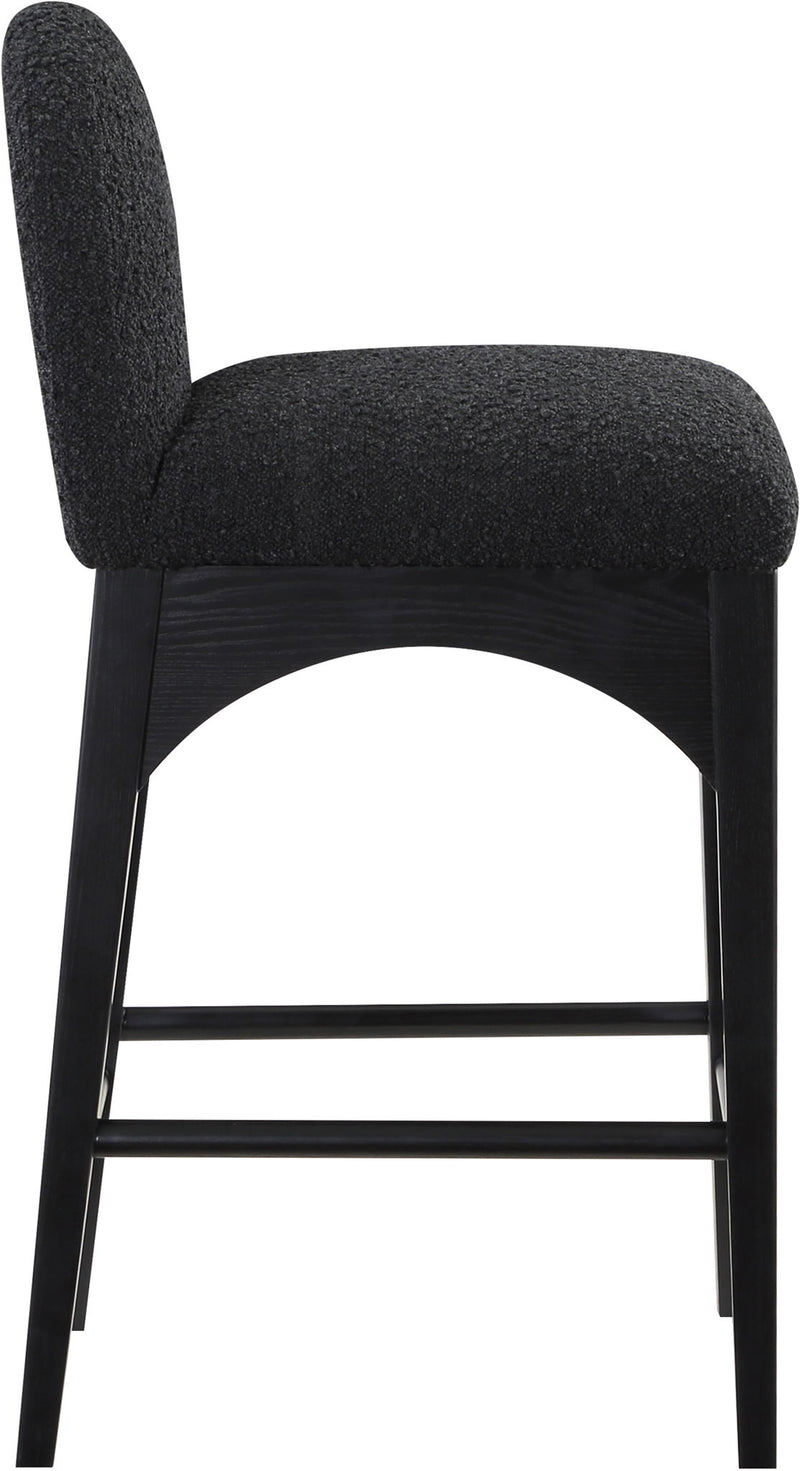 Waldorf - Boucle Stool With Black Legs