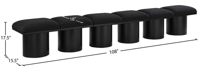 Pavilion - 6 Piece Modular Bench With Black Base