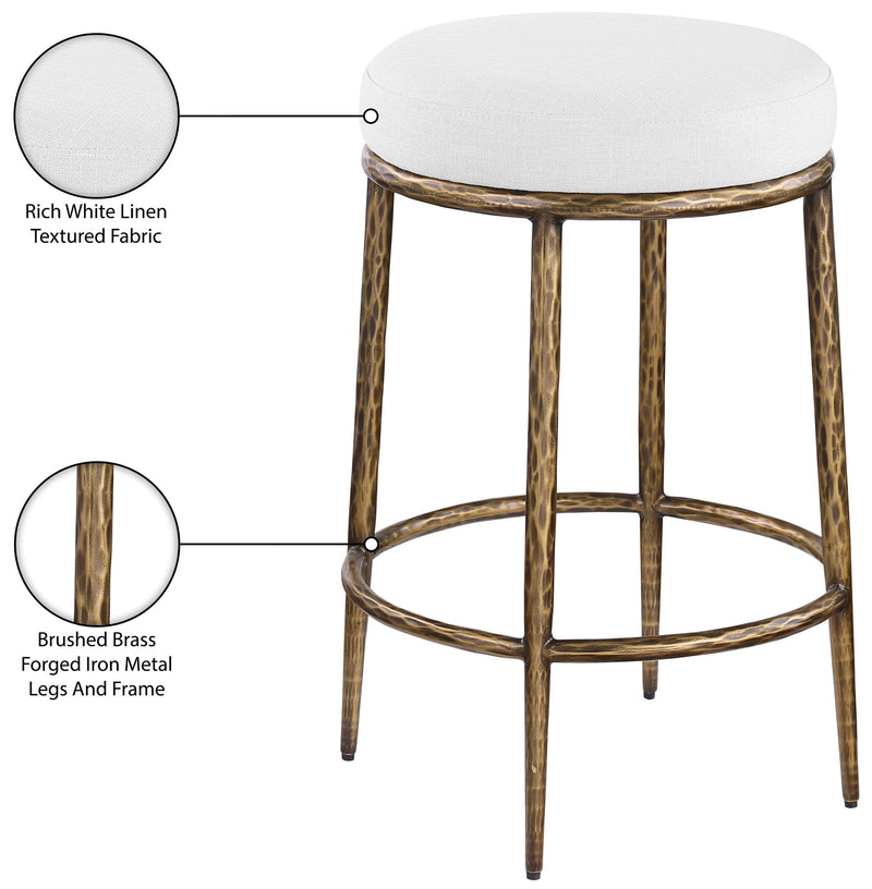 Ferro - Upholstered Backless Counter Stool With Brushed Gold Base