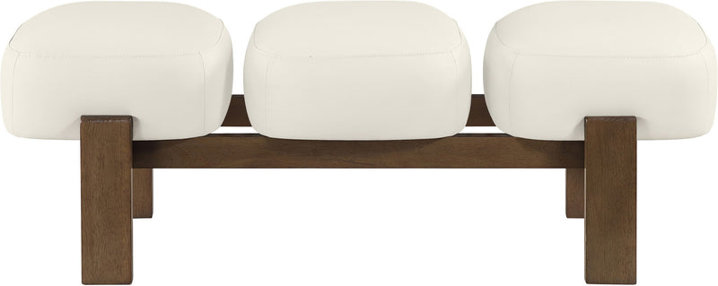 Woodcrest - Vegan Leather Upholstered Bench - Painted Brown Walnut Base
