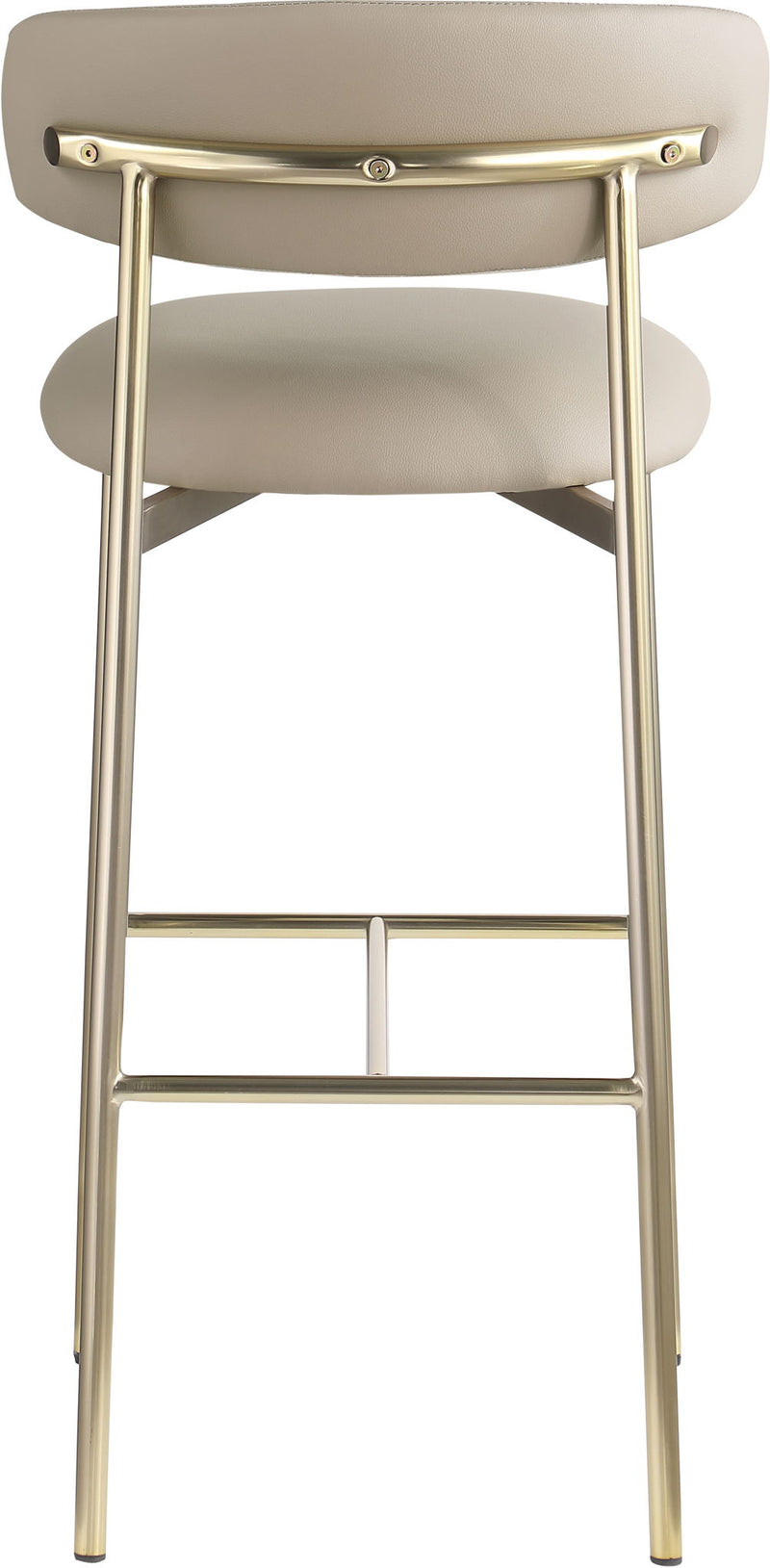 Lupita - Vegan Leather Upholstered Bar Stool With Brushed Gold Frame (Set of 2)