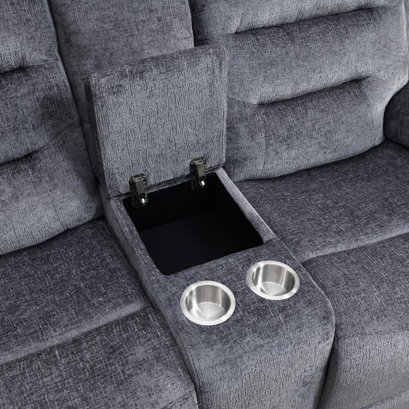 U152 - Motion Sofa With Drop Down - Gray