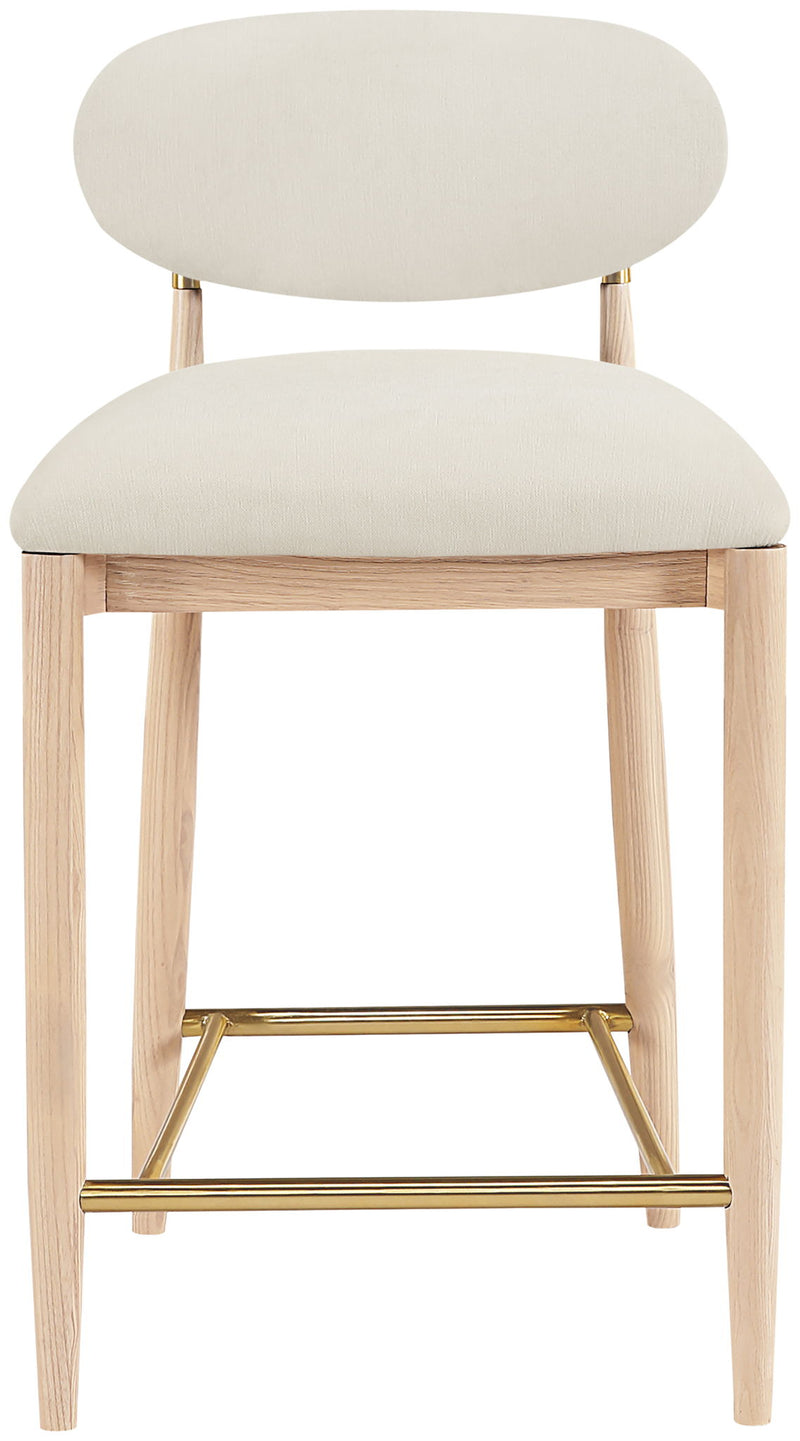 Riccio - Fabric Stool - Natural Frame