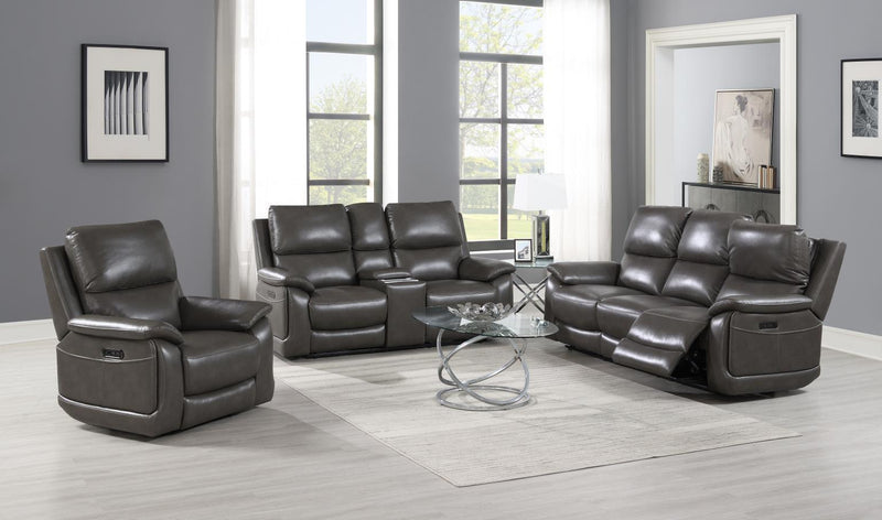U108 - Gel Leather Reclining Chair - Gray