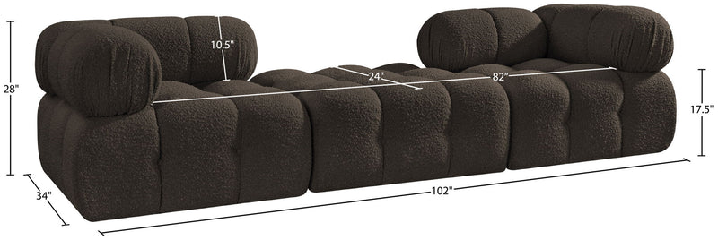 Ames - 3 Piece Boucle Modular Sofa With 1 Backless Seat