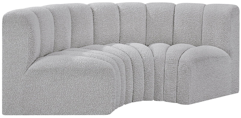 Arc - Boucle Fabric 3 Piece Modular U-Shaped Sofa