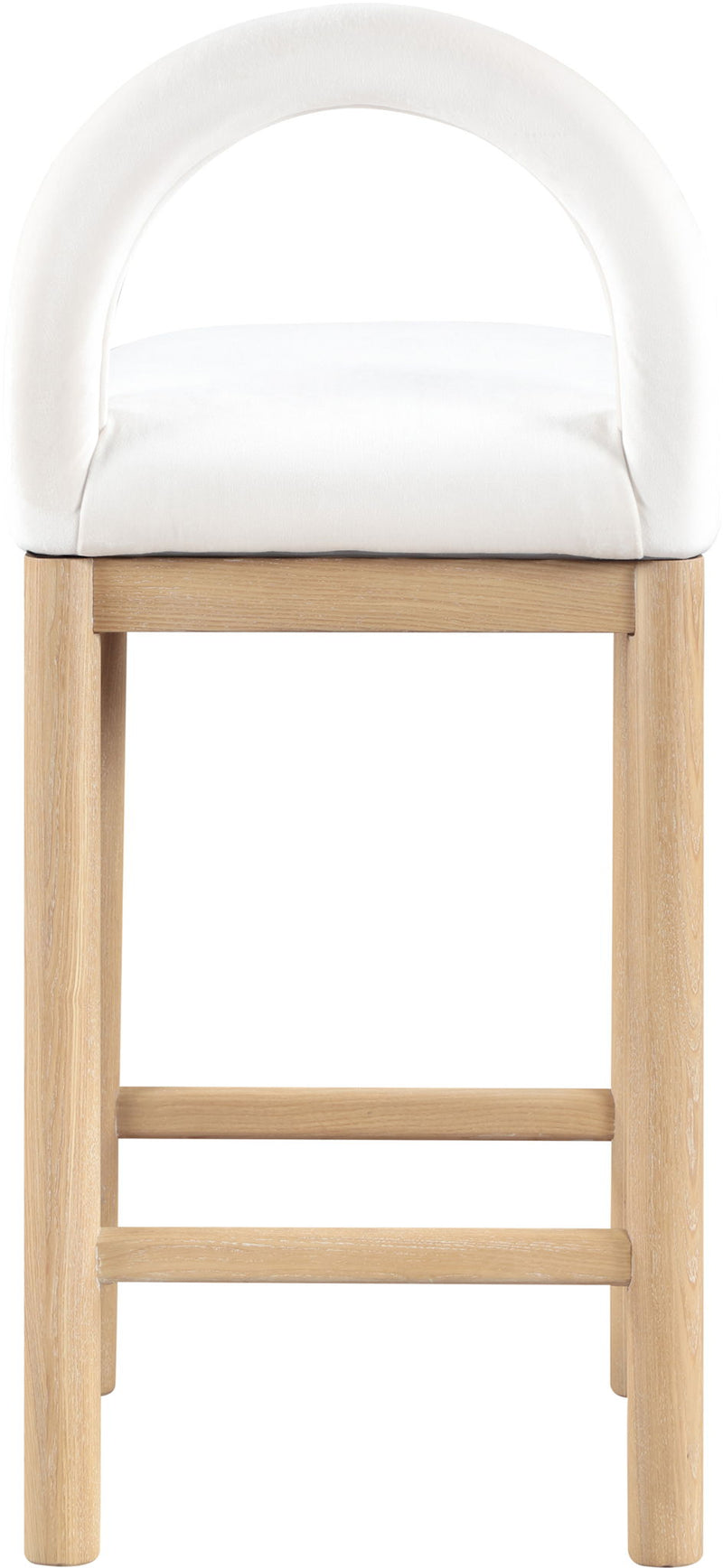 Conrad - Velvet Counter Stool With Natural Legs