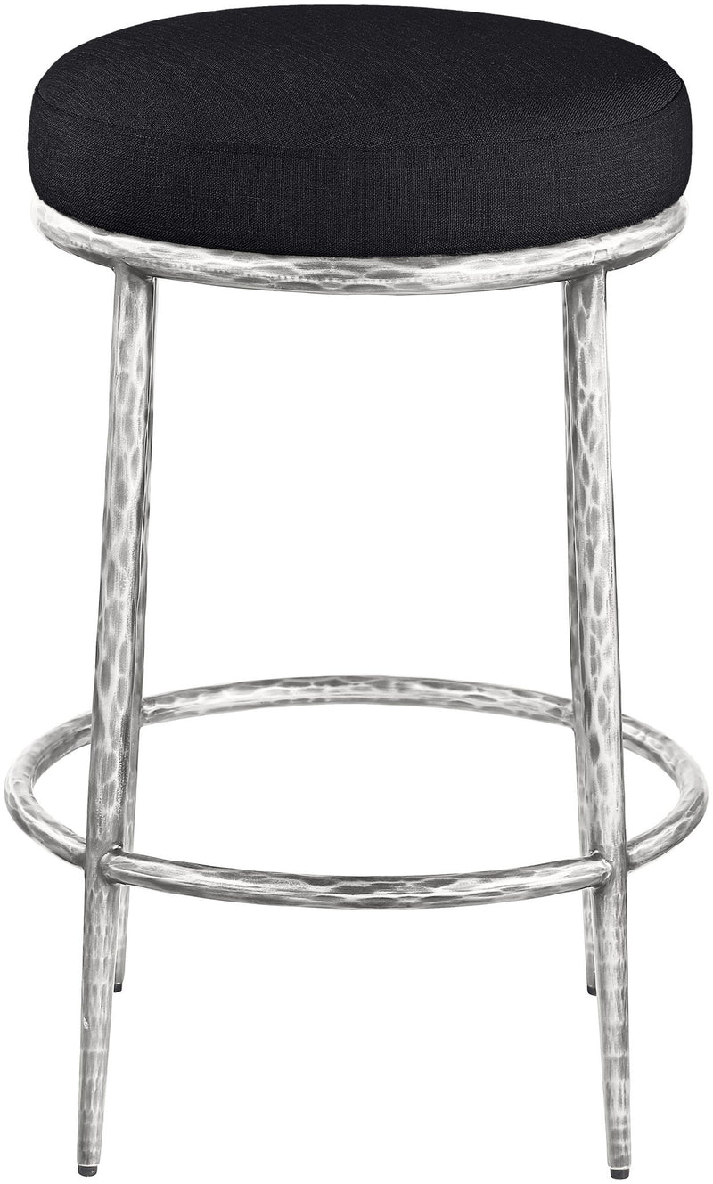 Ferro - Upholstered Backless Counter Stool With Brushed Silver Base