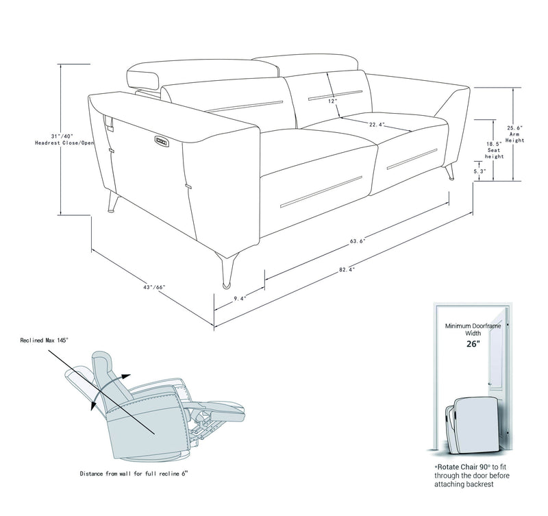 989 - Power Reclining Set With Power Headrest