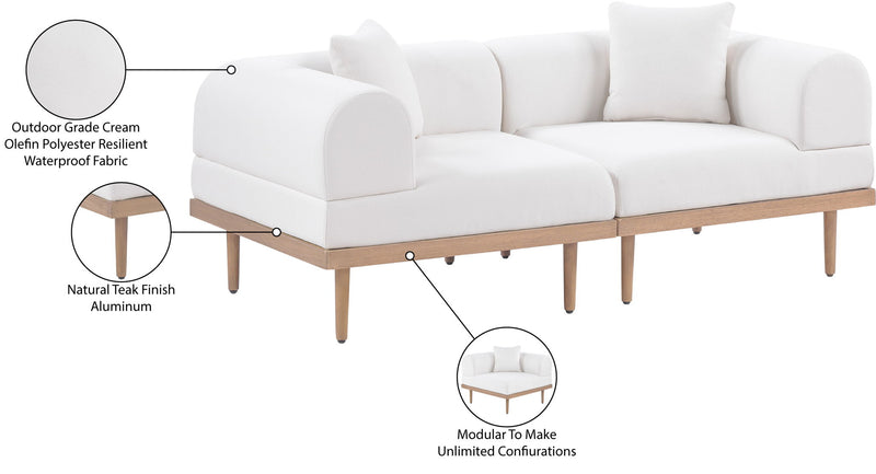 Laguna - 2 Piece Resilient Water Resistant Fabric 71" Upholstered Outdoor Patio Modular Loveseat