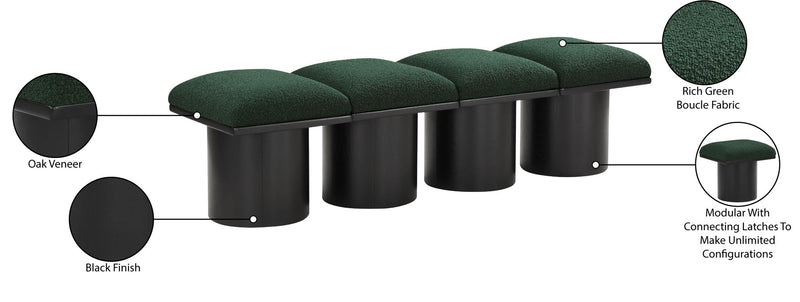 Pavilion - 4 Piece Modular Bench With Black Base