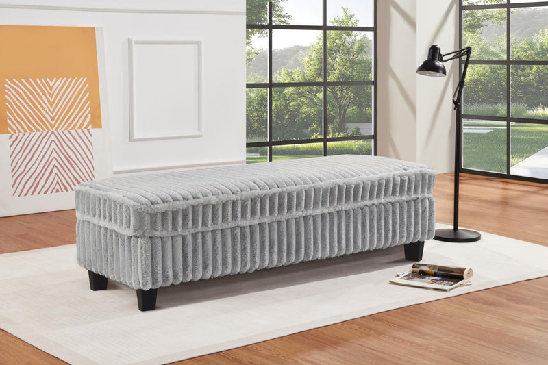 U321 - Corduroy Ottoman - Gray