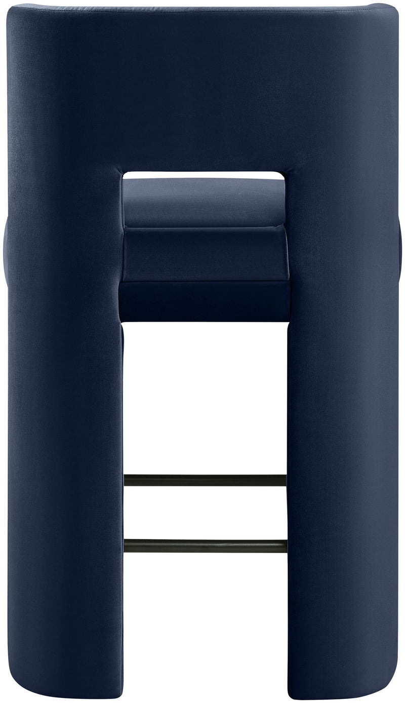 Zuno - Velvet Performance Fabric Upholstered Counter Stool (Set of 2)