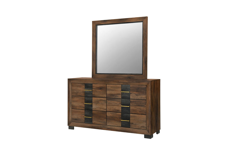 Optimus - 5 Piece Queen Bedroom Set - Black / Brown