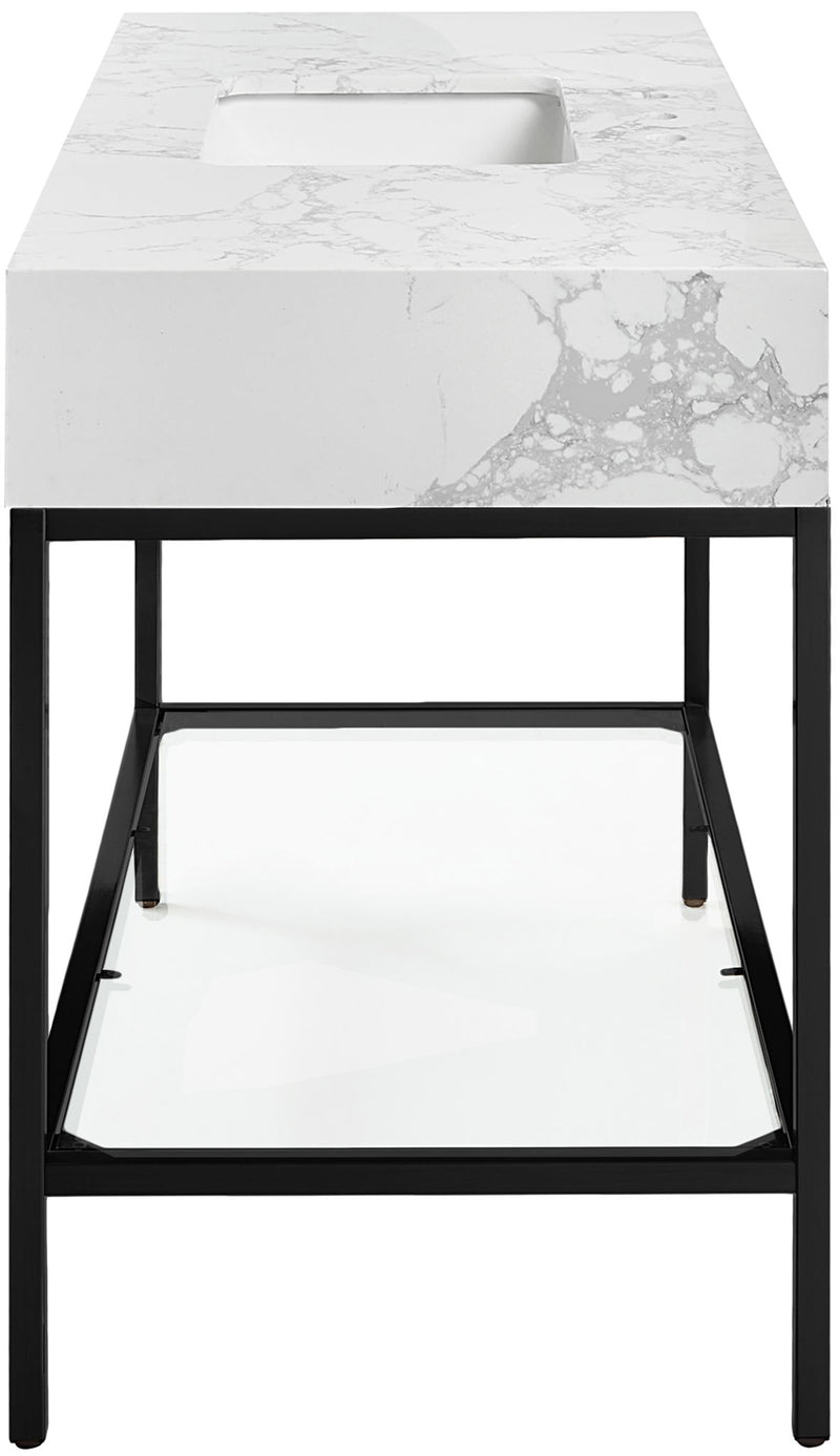 Marmo - Engineered Marble Bathroom Vanity With Black Base