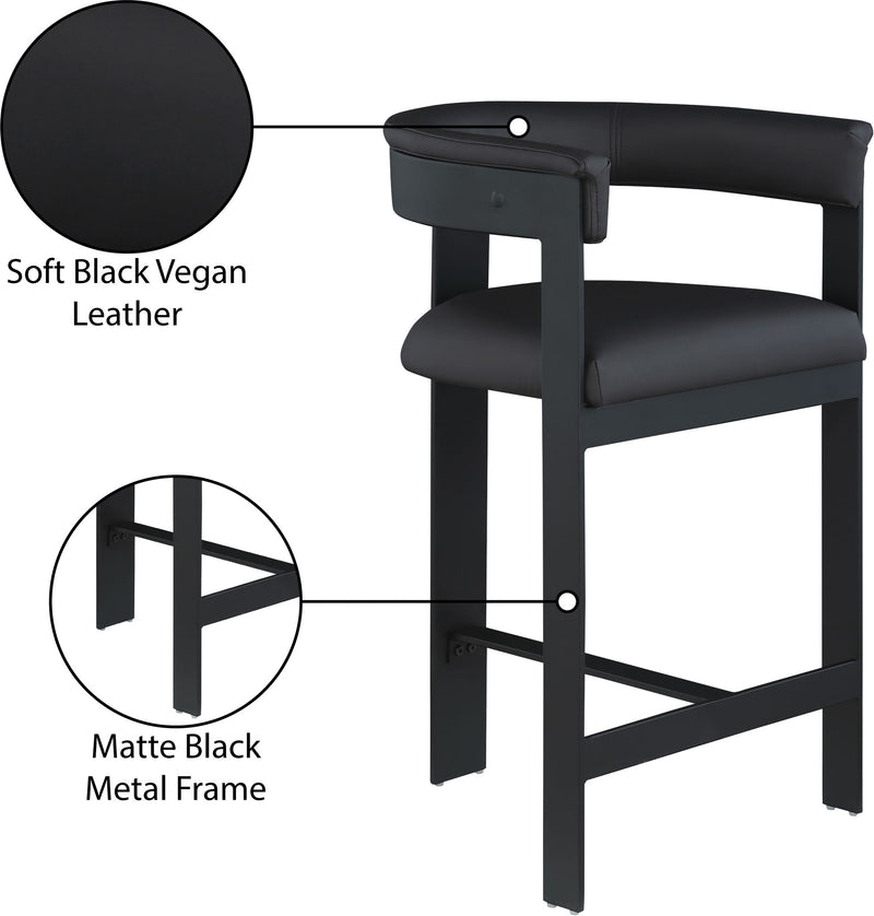 Romeo - Faux Leather Counter Stool With Black Base (Set of 2)