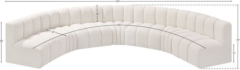 Arc - Boucle Fabric 7 Piece U-Shaped Modular Sofa