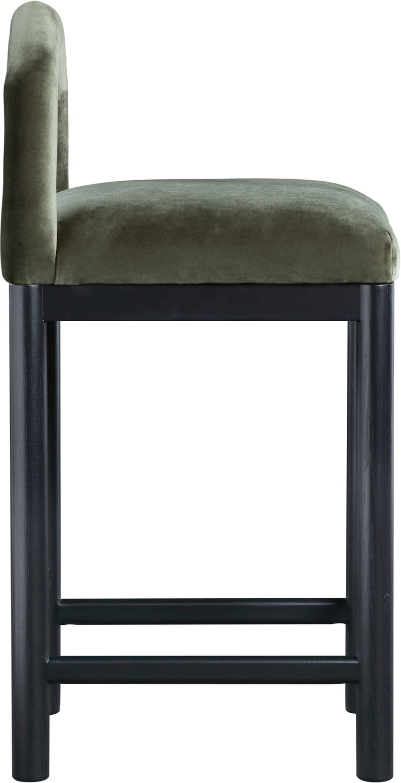 Conrad - Velvet Counter Stool With Black Legs