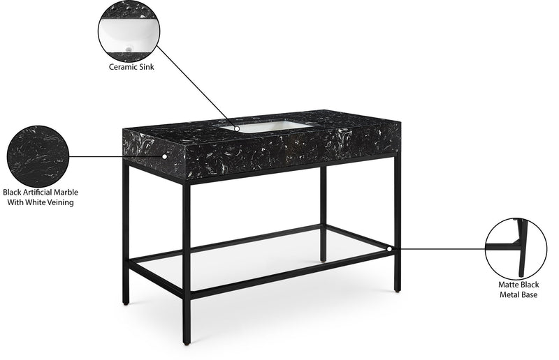 Marmo - Engineered Marble Bathroom Vanity With Black Base