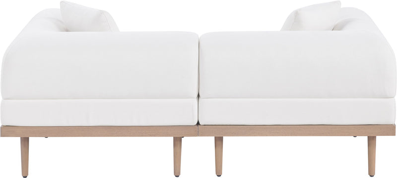 Laguna - 2 Piece Resilient Water Resistant Fabric 71" Upholstered Outdoor Patio Modular Loveseat