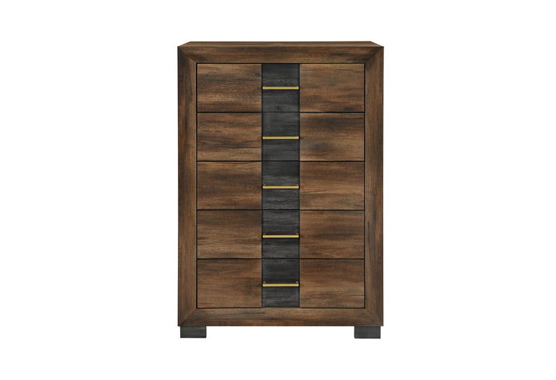 Optimus - 5 Piece Queen Bedroom Set - Black / Brown