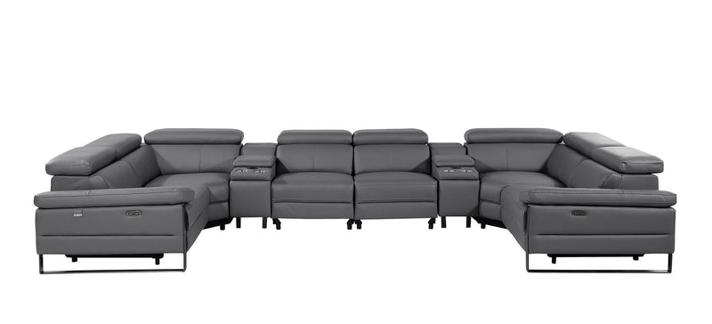 1246 - 8-Piece U-Shaped Modular Power Reclining Sectional With 2 Power Recliners And Power Headrests