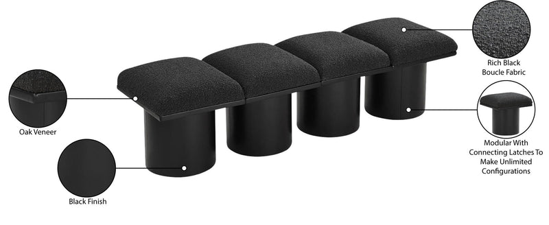 Pavilion - 4 Piece Modular Bench With Black Base