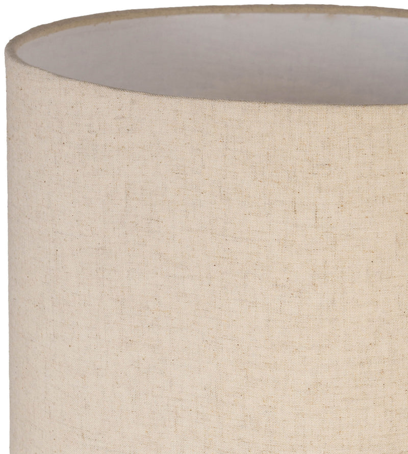 Orenda - Mango Wood Base And Linen Textured Fabric Shade Table Lamp - Travertine / Natural
