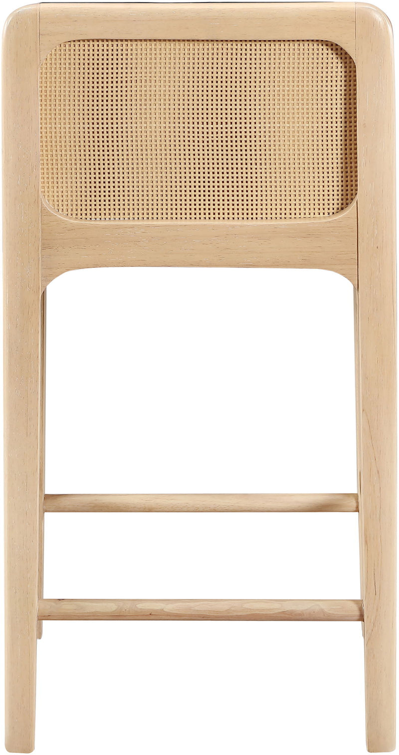 Ellis - Vegan Leather Upholstered Counter Stool (Set of 2) - Natural Base