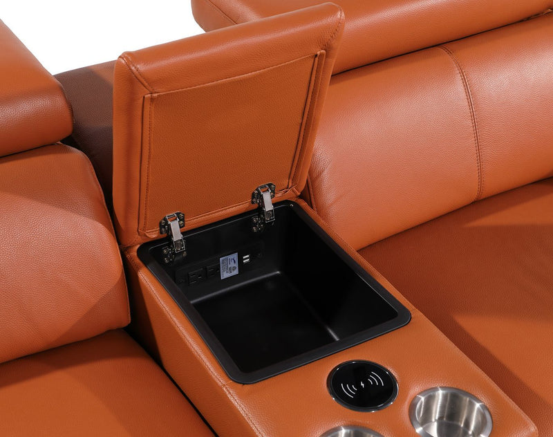 1246 - 8-Piece U-Shaped Modular Power Reclining Sectional With 2 Power Recliners And Power Headrests