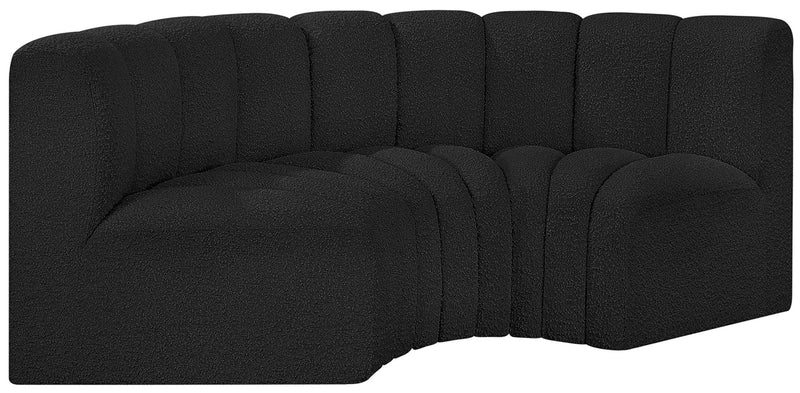 Arc - Boucle Fabric 3 Piece Modular U-Shaped Sofa