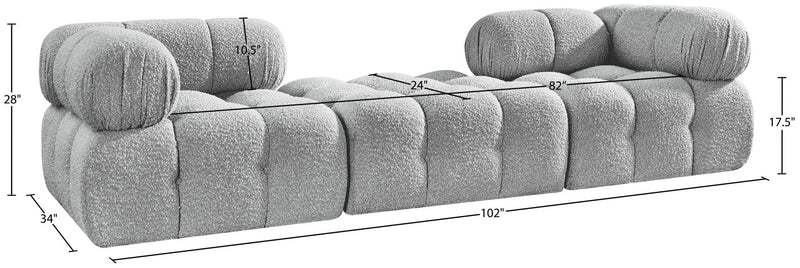 Ames - 3 Piece Boucle Modular Sofa With 1 Backless Seat