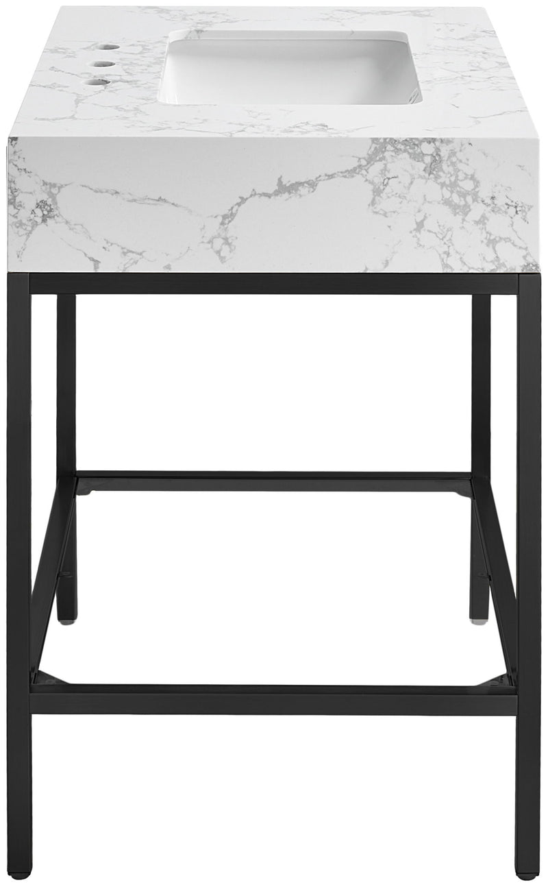 Marmo - Engineered Marble Bathroom Vanity With Black Base