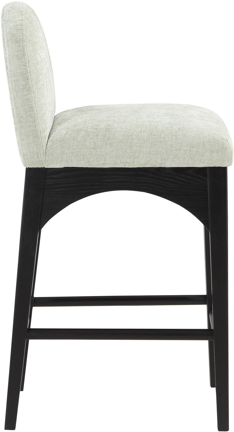 Waldorf - Chenille Stool With Black Legs