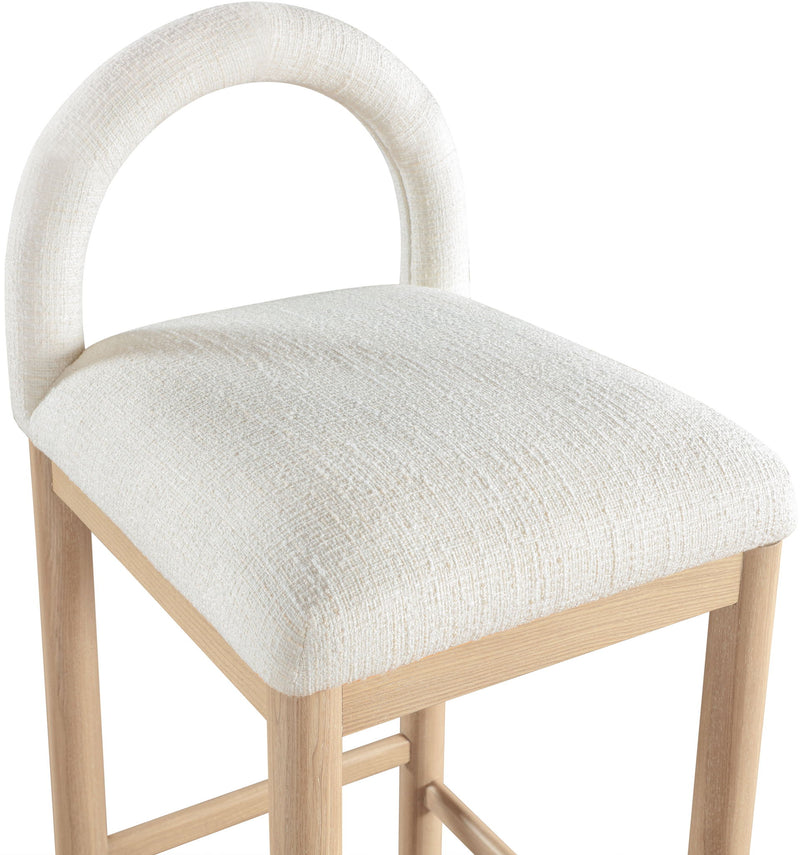 Conrad - Linen Counter Stool With Natural Legs