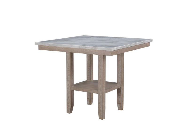 D4010 - 7 Piece Dining Room Set (Bar Table And 6 Bar Stools) - Natural / White
